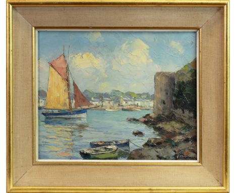 * ANDRE BERONNEAU (FRENCH 1896 - 1973), HONFLEUR oil on panel, signed 22cm x 27cm Framed