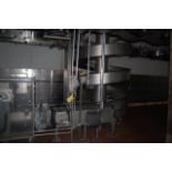 Spiral Conveyor, 16 in. Wide Belt, 22 in. Between Spires/Approx. 9 ft. Height, RIGGING FEE: $1408