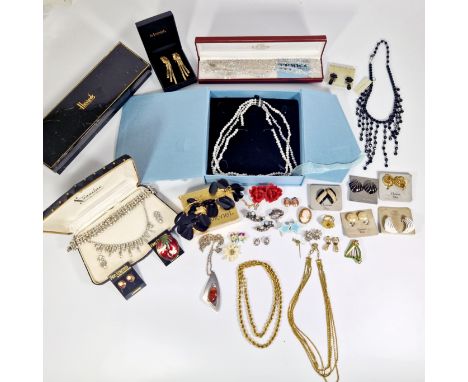 A collection of costume jewellery to include five Christian Dior costume pieces&nbsp;