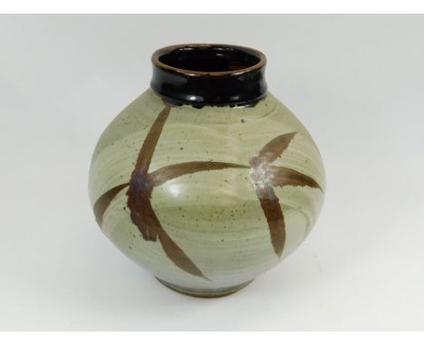 MATTHEW FOSTER. A Matthew Foster, Leach Pottery large globular vase. Impressed marks. Height 26.5cm.  Please note that all it