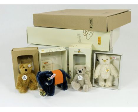 STEIFF BEARS ETC. Three Steiff Annual Collectors Club bears for 2002, 2005 & 2008 Alpaca Bear, (This bear without protective 