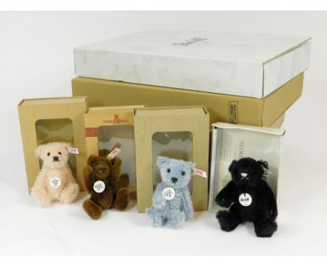 STEIFF BEARS. Steiff Club Annual Bears for 1999, 2003, 2004 & 2009, all in original packaging & with large outer box packagin