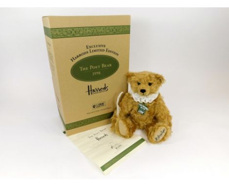 STEIFF BEAR. A Ltd. Edn. 1998 Steiff 'Poet Bear', with musical movement. No.00141 of 2000 bears, retailed by Harrods & in ori