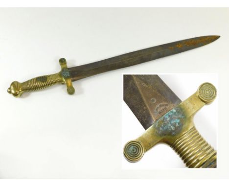 19th CENTURY FRENCH SWORD. A French artillery 'Gladius' short sword by Talabot, Paris dated 1832. Full Length 64cm. Some rust