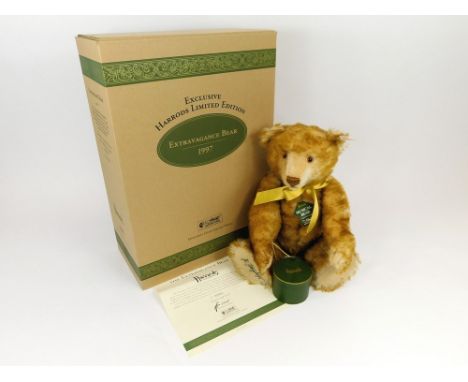 STEIFF BEAR. A Ltd. Edn 1997 Steiff 'Extravagance Bear', with musical movement. No.00061 of 2000 bears. Retailed by Harrods w