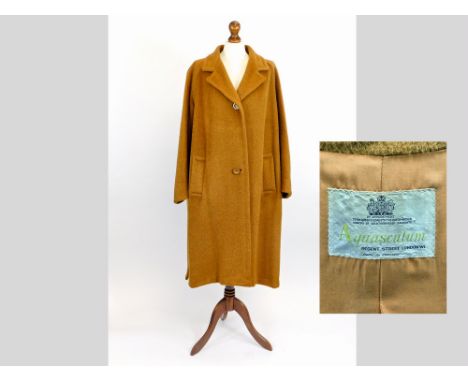 AQUASCUTUM. A mohair coat with open vents to the side seam, two button fastening & bell shaped sleeves. Original label. Size 