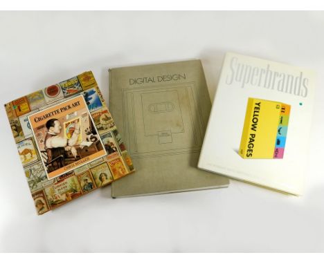 DESIGN BOOKS. Three books: 'Digital Design', by Bernd Holthusen, 1988: 'Super Brands', various authors, 2004 & 'Cigarette Pac