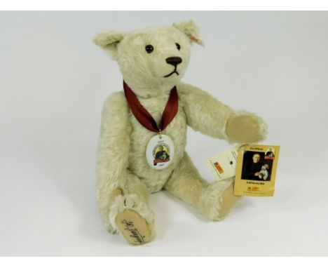 STEIFF BEAR. A Steiff 1997 Jubilee bear. Height 40cm. Original swing tags, but no box.  Please note that all items in this au