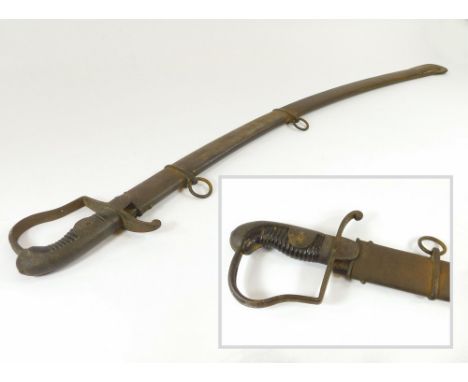 BRITISH 1796 PATTERN SWORD. A 1796 pattern light cavalry trooper's sword & scabbard. Length 183.5cm. Blade not checked, sword