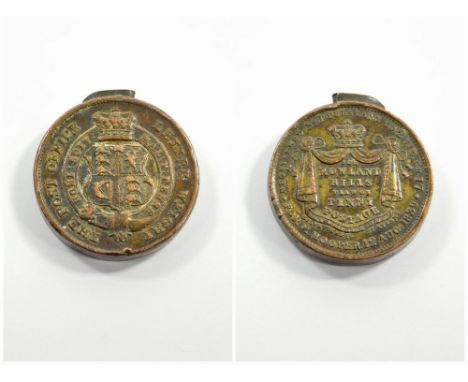 POST OFFICE PENNY POSTAGE LETTER WEIGHT. 1839 1oz. 'The Post Office Letter Weight' for 'Rowland Hills Penny Postage'. Very go