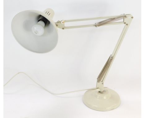 A grey Anglepoise desk lamp, 46cm high when folded.