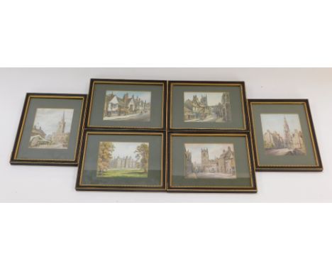 After Wilfred R Wood. A set of six Stamford related prints, framed. 