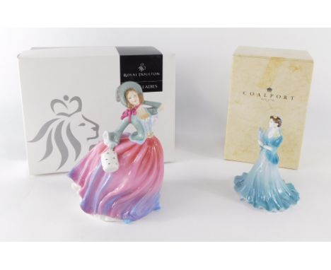 Two ceramic ladies figures, comprising Coalport Debutant of the Year 1998 Daffodil Ball, 13cm high, boxed and Royal Doulton P