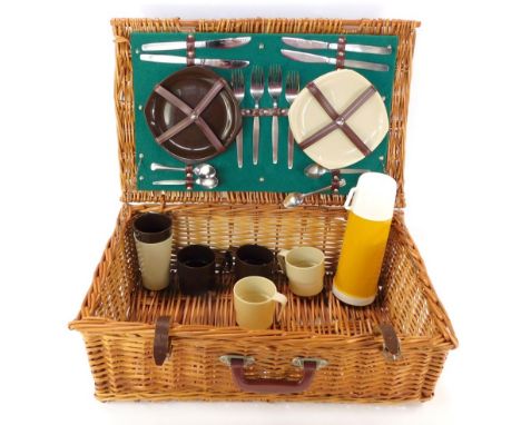 An Optima picnic hamper, with picnic accessories including Twinco Patioware, and Vacco flask, etc.