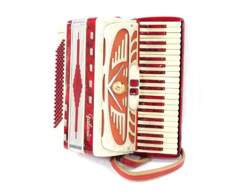 A 1950's Gallantee 120 key bass piano accordion, in carry case. (AF)