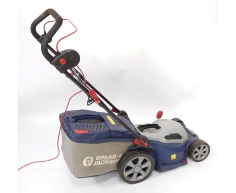 A Spear & Jackson electric lawn mower, model IPX4.WARNING! This lot contains untested or unsafe electrical items.  It is supp