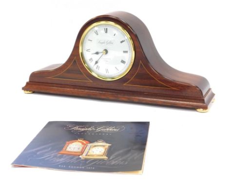 A Knight &amp; Gibbins of London mantel clock, the Napoleons hat case with a light coloured Roman numeric dial, with banded o