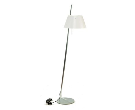 Metal floor lamp, with height-adjustable shade, design Joan Antoni Blanc and Pau Joan Vidal for Metalarte, model Sinclina, Sp