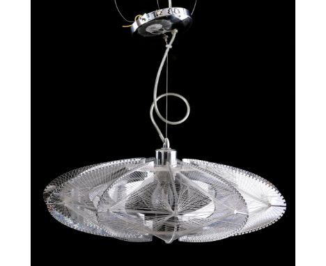 Plastic hanging lamp with fishing line in the style of Paul Secon, 43 cm high, 48 cm diameter