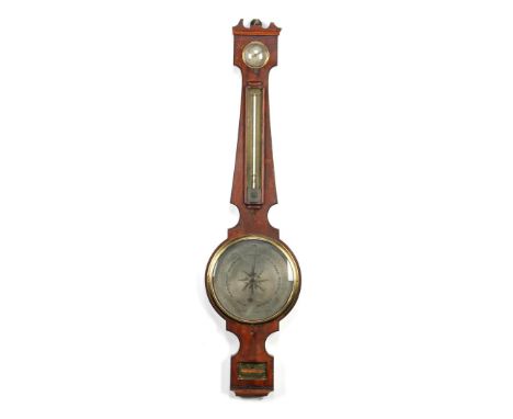 Dutch barometer in mahogany veneer case, 19th century, 96 cm high (restoration object)