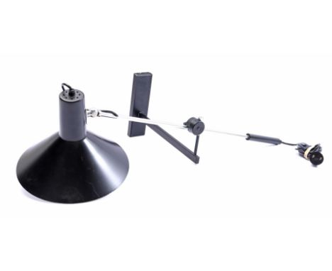 Jan Hoogervorst (1918-1984)Chromed metal and black lacquered adjustable wall lamp, design J. Hoogervorst for Anvia, Netherlan