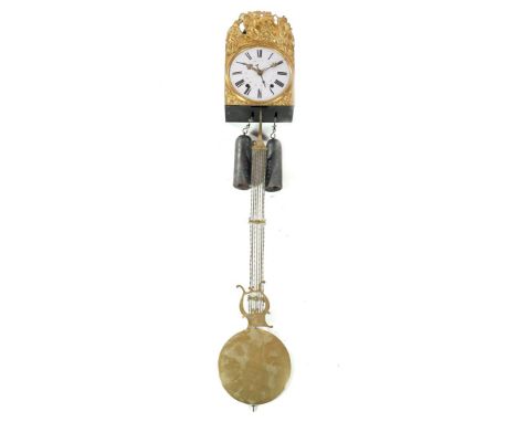 French Comtoise clock with harp pendulum