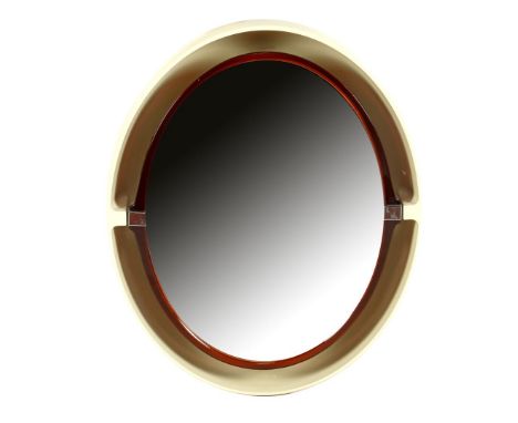 4-light plastic adjustable mirror, Netherlands 1980s, 69x55 cm