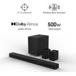 Hisense AX5125H 5.1.2 Channel 500W Dolby Atmos Soundbar with Wireless Subwoofer and Speakers. -