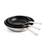 KitchenAid Stainless Steel PFAS-Free Ceramic Non-Stick 3-Piece Frying Pan Skillet Set 20 cm, 24 cm