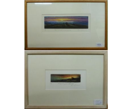Piers Browne (b.1949) ''April Sunset, Wensleydale'', signed, inscribed and numbered 34/50, etching, together with a further e