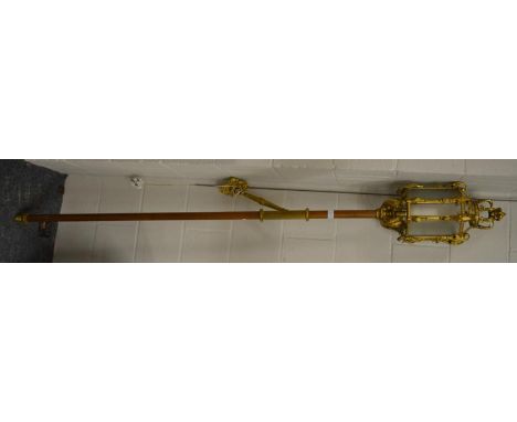 A 20th century ormolu wall mounted torchere lantern, surmounted with a coronet 