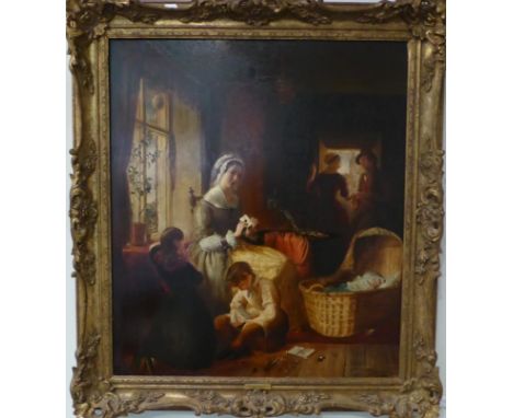 Richard Redgrave (1804-1888) ''Bad News from the Sea'', signed and dated 1842, oil on canvas, 80cm by 69cm   Literature: Desc