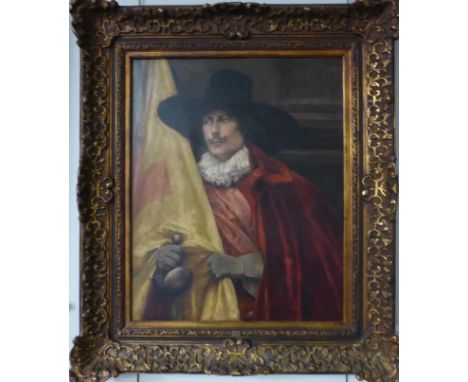 Alex de Andreis (1871-1939) A head and shoulders portrait of a Cavalier, signed and dated 1925, oil on canvas, 79cm by 64cm