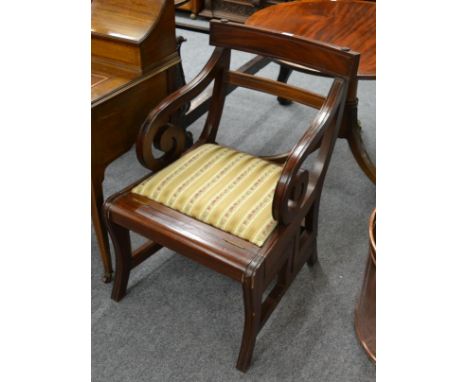 A mahogany framed metamorphic library chair/step