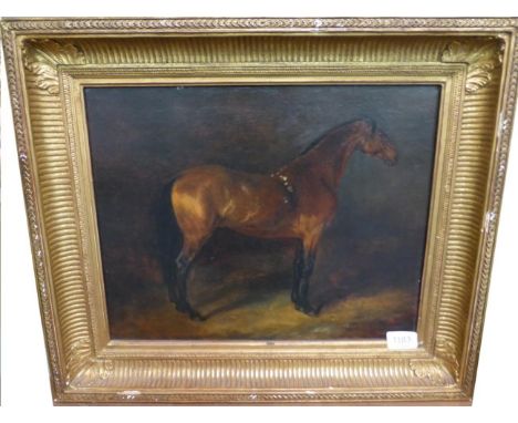 Follower of Theodore Gericault (1791-1824) Portrait of a Bay Horse standing, oil on canvas, 31cm by 39cm A similar painting i