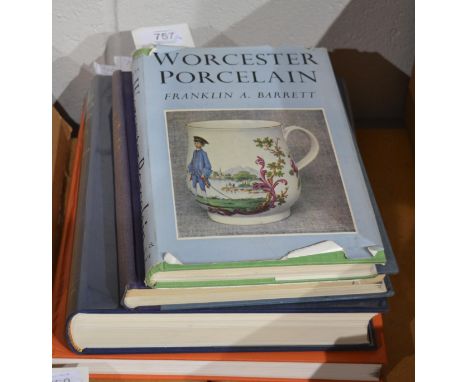 ^Rissik Marshall (H.) Coloured Worcester Porcelain of the First Period, 1954, Ceramic Book Co. 4to, blue cloth boards; togeth