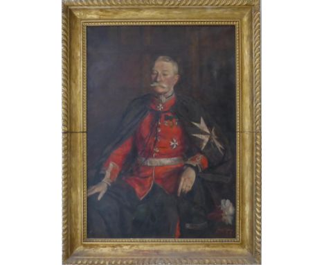 Continental School (20th century) Portrait of a military gentleman seated, three quarter length, decorated with the 1911 Coro