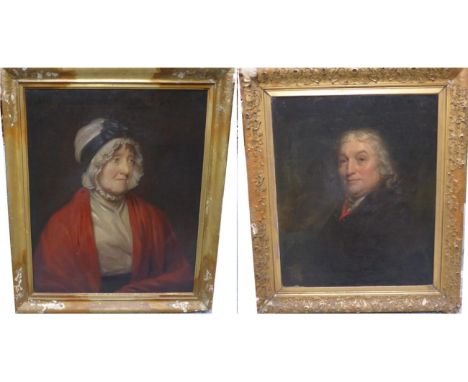 * Hickson (19th century) Portrait of Mr William Cuming, half length wearing a black jacket, together with a further portrait 