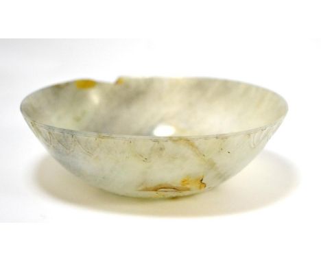 A jade bowl, 17cm diameter (a.f.)