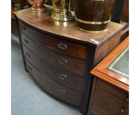 ^A late Georgian mahogany bow fronted chest, circa 1830