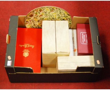 A boxed Royal Briarly crystal decanter and stopper; together with a Tudor Crystal novelty table ornament in the form of a gav