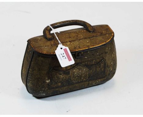 A Huntley & Palmers lithograph printed biscuit tin, in the form of a lady's handbag, registration No.493911Condition report: 