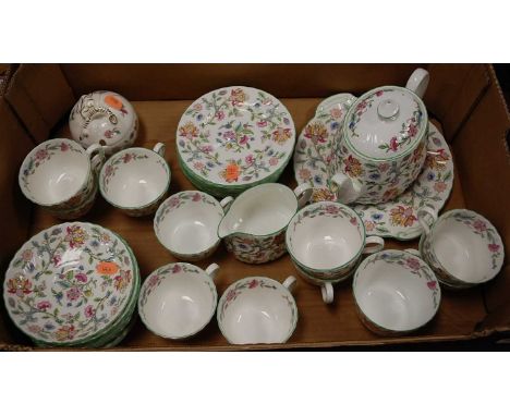 A Mintons 8-place setting tea service in the Haddon Hall pattern