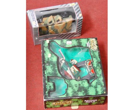 A boxed Adventure Force action rifle; together with a Maisto 1:18 scale Humvee, in box (2)