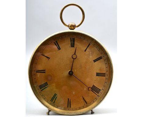 Wecker Zifferblatt mit römischen Ziffern und Breguet-Zeiger, Pendel vorhanden, nicht auf Funktionsfähigkeit getestet, Zifferb