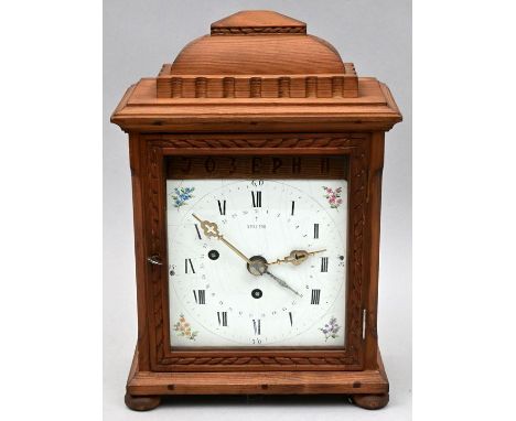 Stockuhr, Österreich, um 1800 Gehäuse Weichholz, Kastenform auf vier hölzernen Quetschkugel-Füßen. Allseitig verglast. Emaill