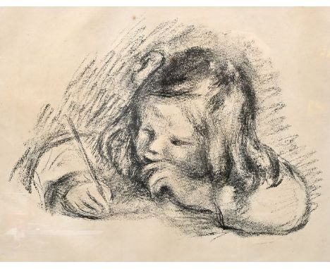 Unbekannt, 20. Jh. Kinderbildnis eines Mädchens, Lithographie/ Bütten, zwei Stockflecken. 34 x 43 cm (PA). Hinter Glas mit Pp