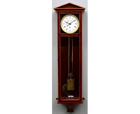 Wiener Dachluhr, um 1840 Salamon Glink, Pest. Eleganter Gewichtsregulator in streng vertikalem, mahagonifurniertem Gehäuse mi