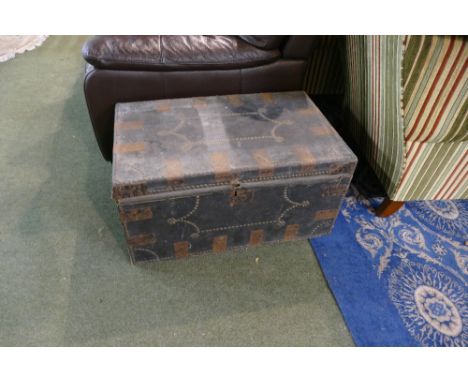 Brass studded travel trunk