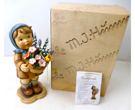 Large boxed Danbury Mint Hummel figure - Beautiful Blossoms 30 cm high